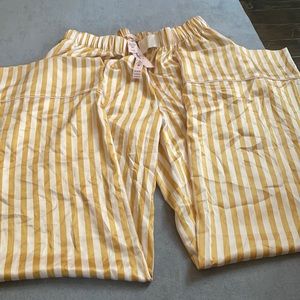 NWT Victoria’s Secret Gold Striped Satin Pajama Pants